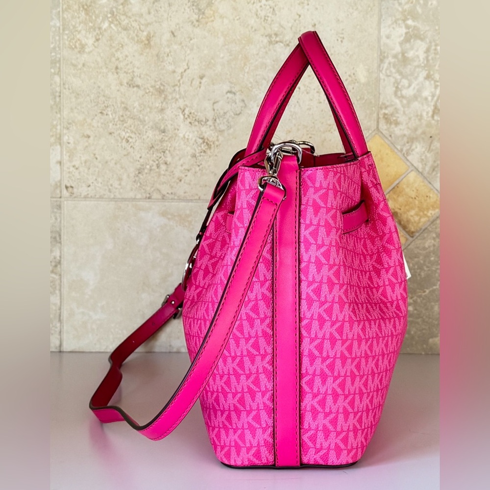 Michael Kors Carson MD Satchel Shoulder Bag MK Dragonfruit - Picture 6 of 14